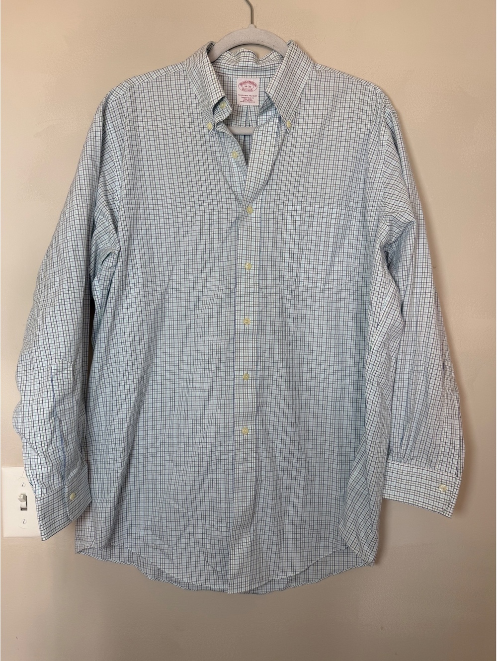 Brooks Brothers Men's Traditional Fit Cotton Plaid Dress Shirt. Size 16-33